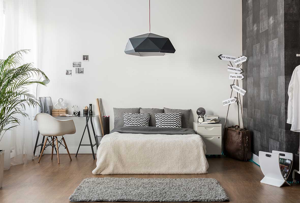 bedroom monochrome design